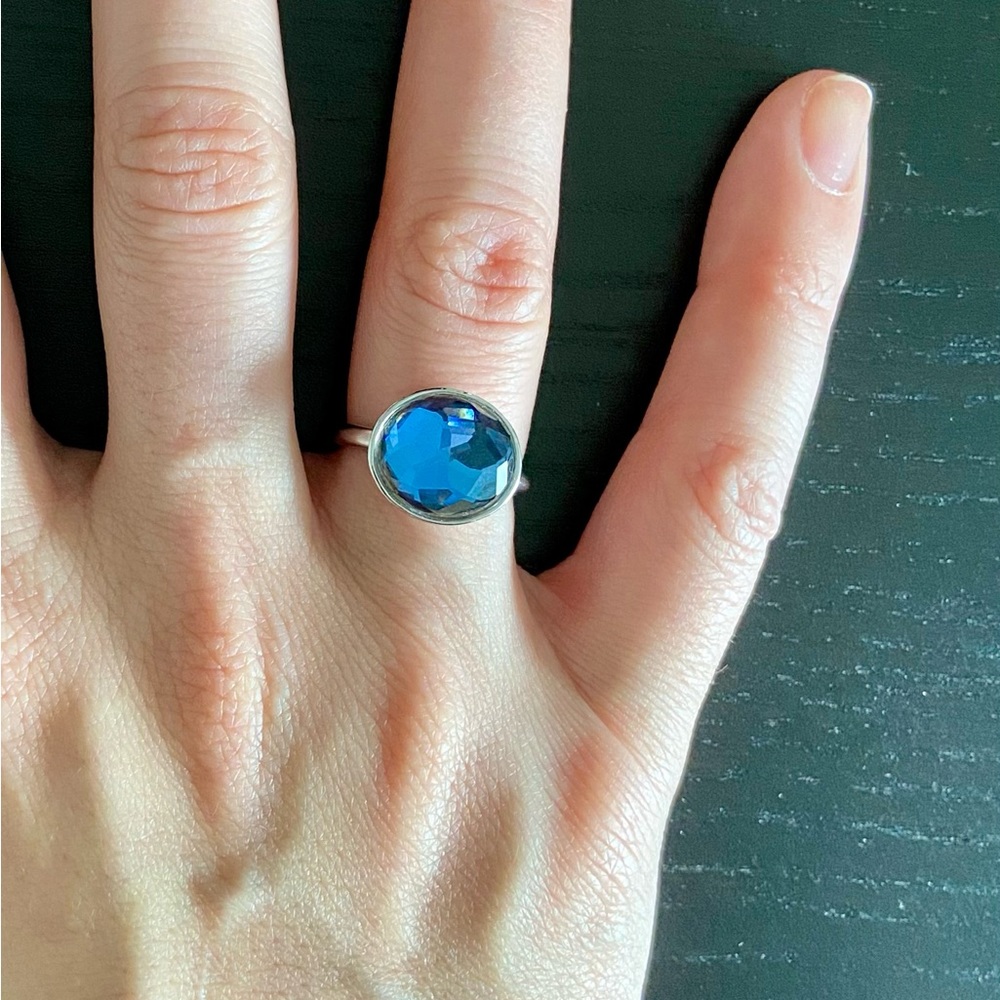 Swarovski blue crystal cocktail ring, size 4.5 - Picture 2 of 6